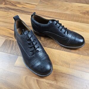 Josef Seibel Sienna 85 Oxford Shoes Cap Toe Black Leather 37 US 6-6.5